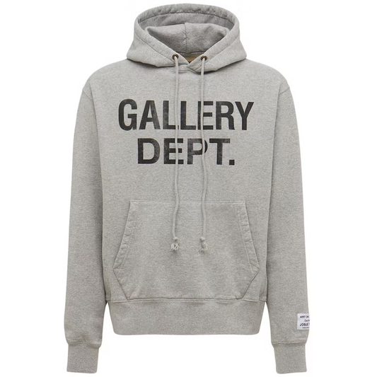 Gallery Dept. Center Logo Hoodie Heather Grey/Black