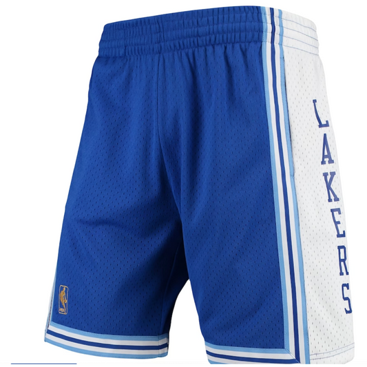 Men's Los Angeles Lakers Mitchell & Ness Royal Hardwood Classics Team Swingman Shorts