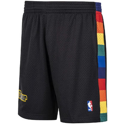 Men's Denver Nuggets Mitchell & Ness Black Hardwood Classic Reload Swingman Shorts