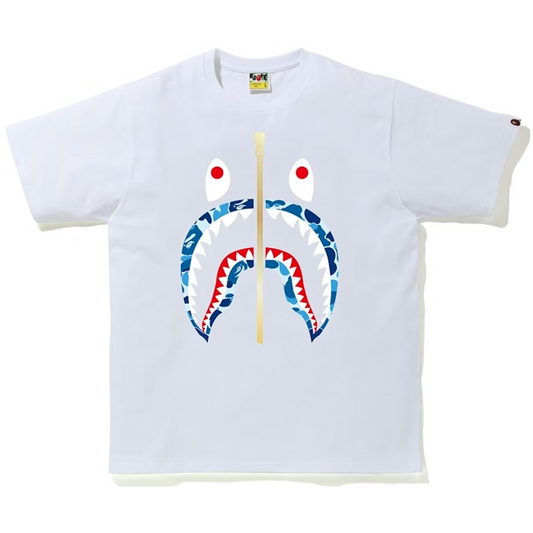 BAPE ABC Camo Shark Tee White/Blue