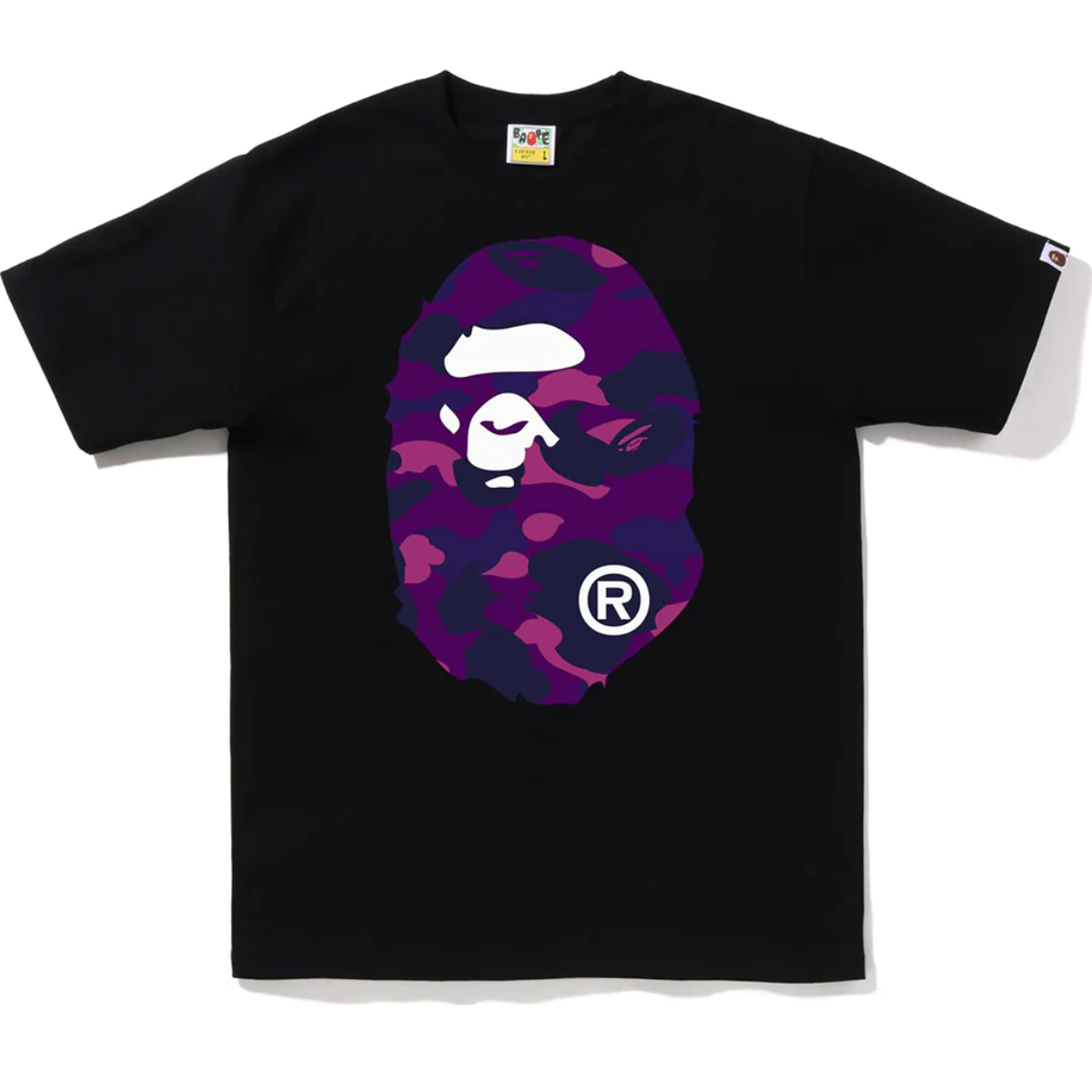 BAPE Color Camo Big Ape Head Tee Black/Purple