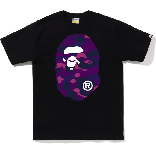 COLOR CAMO BIG APE HEAD TEE MENS- PURPLE