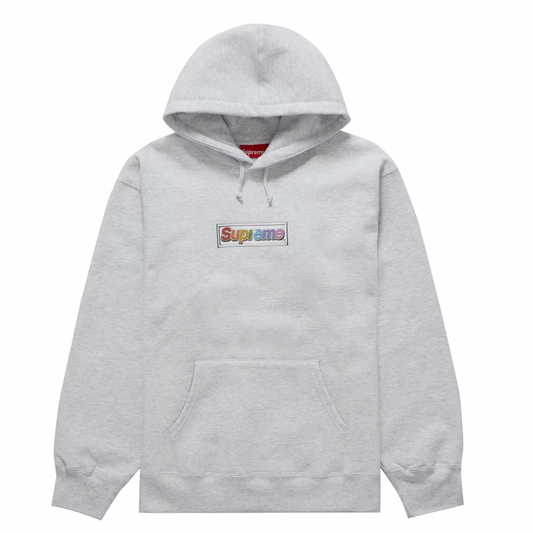 Supreme Bling Box Logo Hooded Sweatshirt Ash Grey