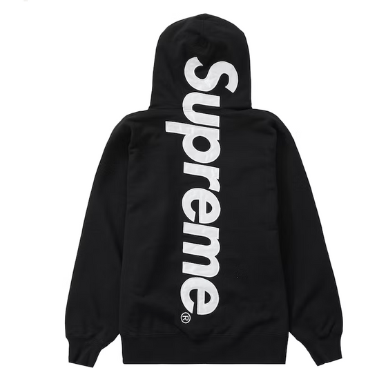 Supreme Satin Appliqué Hooded Sweatshirt Black