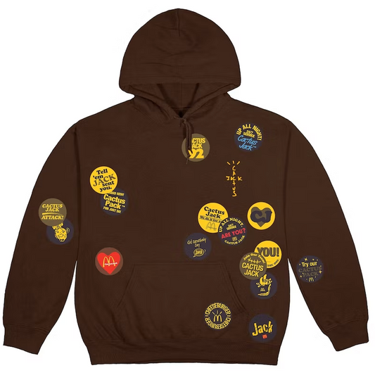 Travis Scott x McDonald's Sticker Bomb Hoodie Brown