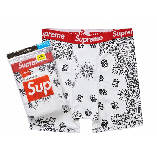 Supreme Hanes Bandana Boxer Briefs (2 Pack) White