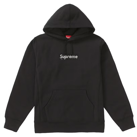 Supreme Swarovski Box Logo Hooded Sweatshirt Black