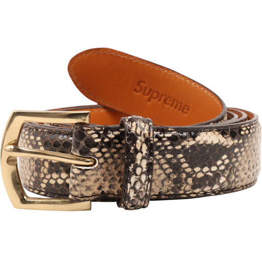 Supreme Faux Snakeskin Belt Tan