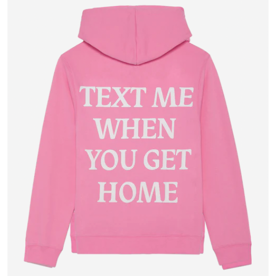 Text Me Hoodie-Pink With White