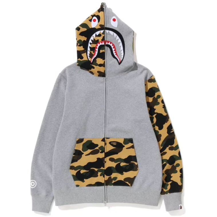 BAPE 1st Camo Shark Full Zip Hoodie (SS23) Grey