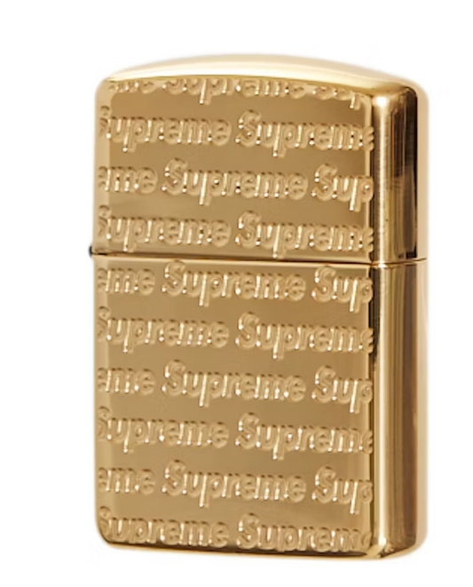 Supreme Repeat Engraved Zippo Gold