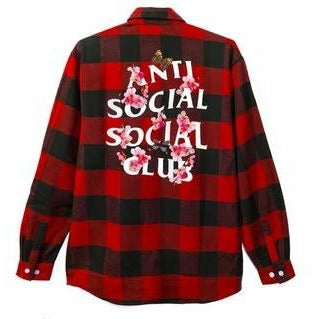 Anti Social Social Club Kkoch Flannel Black/Red - Dousedshop
