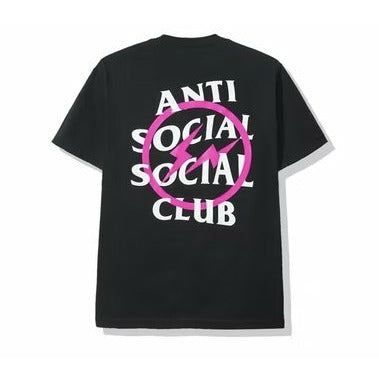 Anti Social Social Club x Fragment Pink Bolt Tee (FW19) Black - Dousedshop