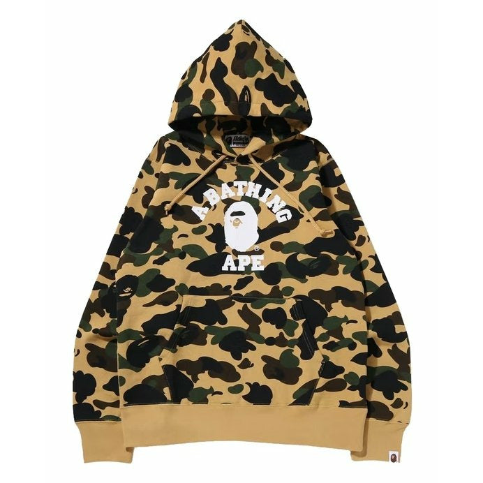 BAPE 1st Camo College Pullover Hoodie (SS22) Yellow - Dousedshop