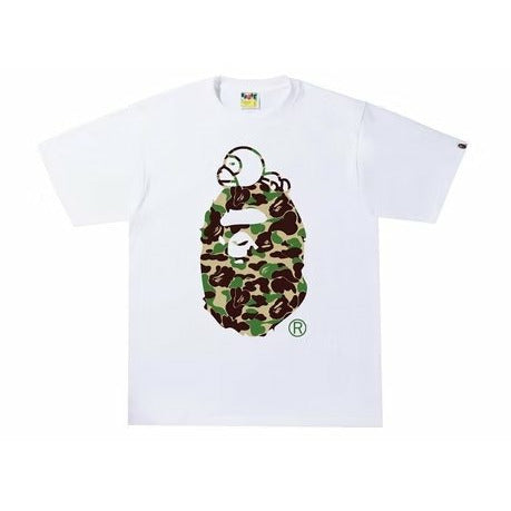 BAPE ABC Camo Milo On Big Ape Tee White/Green - Dousedshop