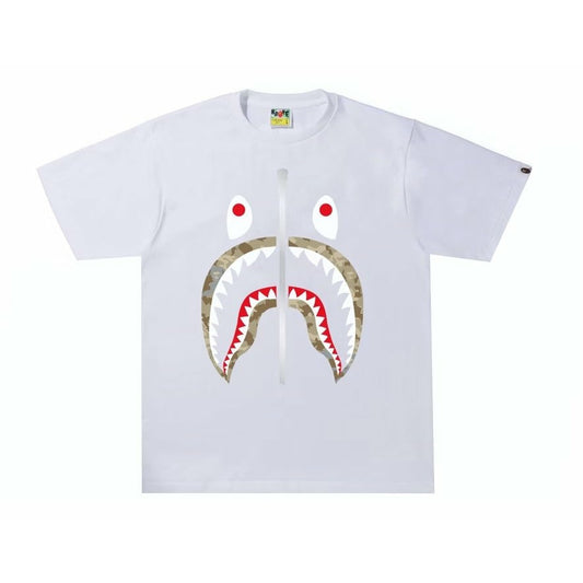 BAPE Sand Camo Shark Tee White/Beige - Dousedshop