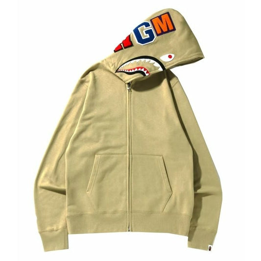 BAPE Shark Full Zip Hoodie (SS22) Beige - Dousedshop