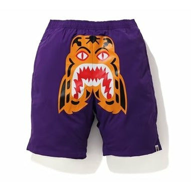 BAPE Tiger Beach Shorts Purple - Dousedshop