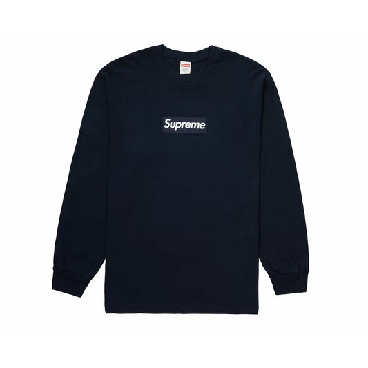 Supreme Box Logo L/S Tee Navy - Dousedshop