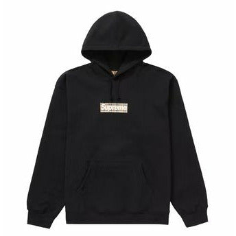 Supreme Burberry Box Logo Hooded Sweatshirt Black - Dousedshop