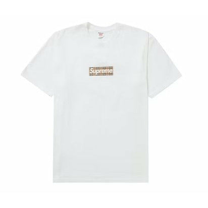 Supreme Burberry Box Logo Tee White - Dousedshop