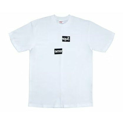 Supreme Comme des Garcons SHIRT Split Box Logo Tee White - Dousedshop