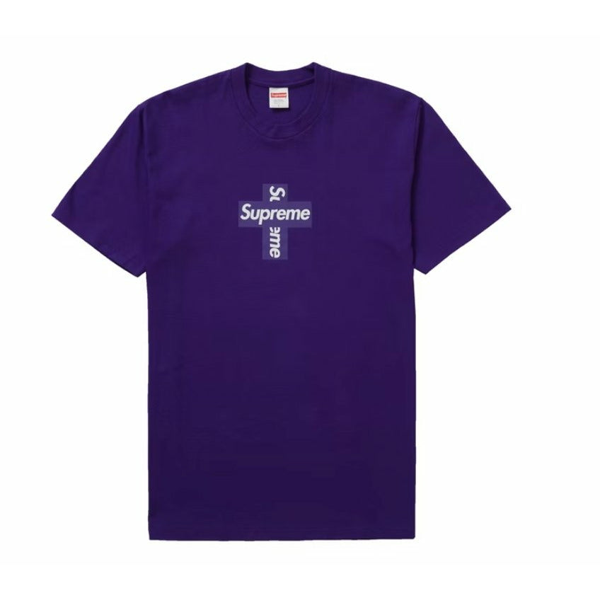 Supreme Cross Box Logo Tee Purple - Dousedshop