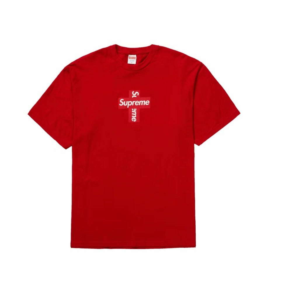 Supreme Cross Box Logo Tee Red - Dousedshop