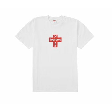 Supreme Cross Box Logo Tee White - Dousedshop