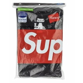 Supreme Hanes Tagless Tees (3 Pack) Black - Dousedshop