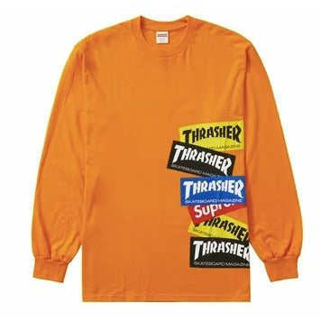 Supreme Thrasher Multi Logo L/S Tee Orange - Dousedshop