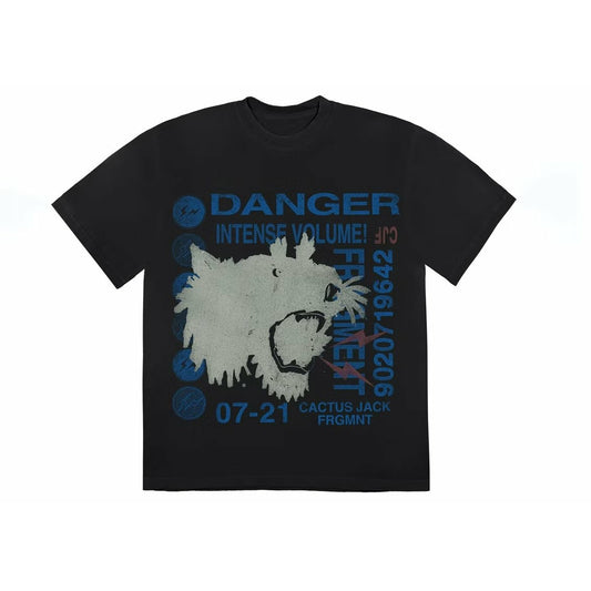 Travis Scott Cactus Jack For Fragment Danger Tee Washed Black - Dousedshop