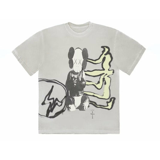 Travis Scott Cactus Jack + Kaws For Fragment Tee Aged Yellow - Dousedshop