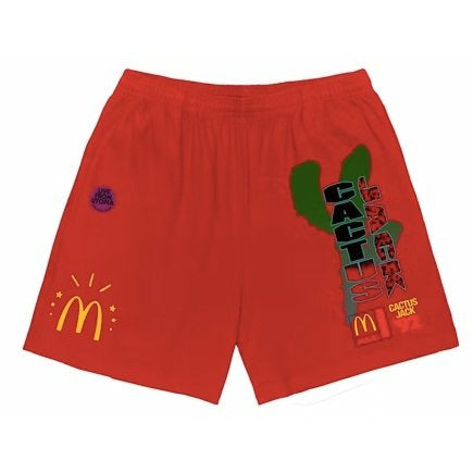 Travis Scott x McDonald's All American '92 Shorts Red - Dousedshop